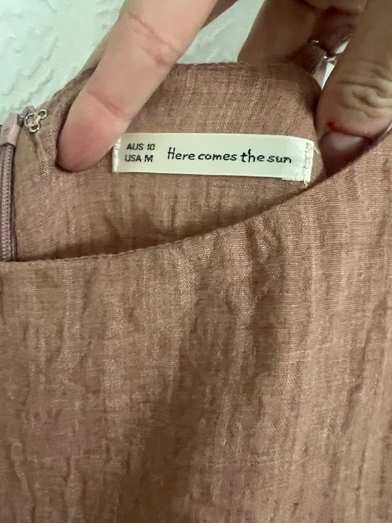 Women's Rust Ruffle Hem Slip Dress - Picture 2 of 7